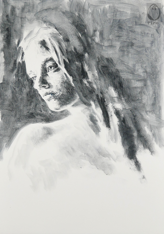 oil on paper - olio su carta di Piro